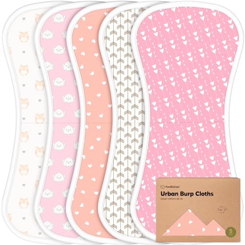 Bio Spucktücher Baby für Baby Junge und Mädchen - 5er Pack ultra saugfähiges Mulltücher Baby - Unisex Moltontücher Baby - Mullwindeln Spucktücher - Spucktuch Baby (Pink Dreams)