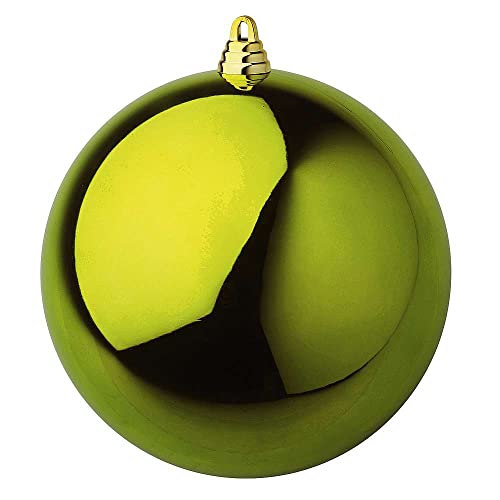 Limettengrüne, glänzende Weihnachtskugel aus schwer entflammbarem Kunststoff, 20 cm Ø - per Stück