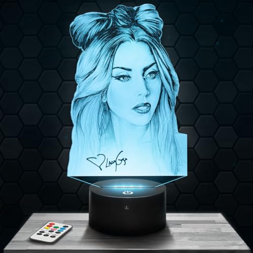 3D-Lampe Lady Gaga, Pictyourlamp.com, 3D-Lampe durch Lasergravur, Fotolampe Gravur auf Plexiglas, Fotolampe Illusion, Dekorative Lampe