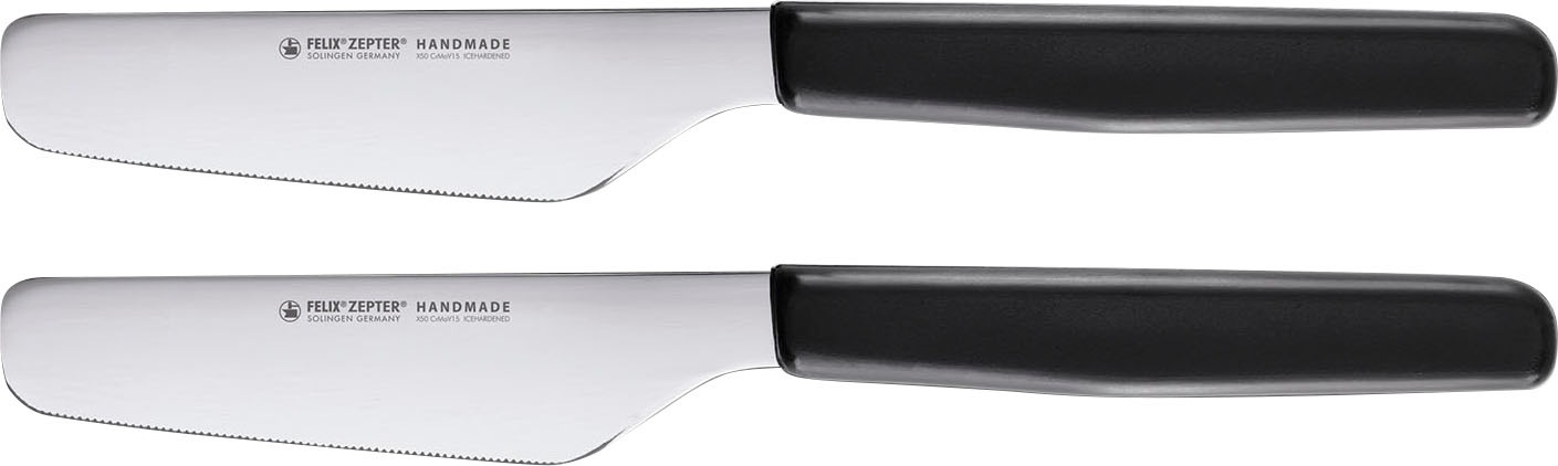 Felix Solingen Brotzeitmesser "Brunchmesser", (Set, 2 tlg.), Chrom-Molybdän-Vanadium-Stahl