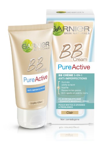 GARNIER - Crème Visage - BB crème 5en1 Pure Active Anti imperfections - CLAIR -50ml
