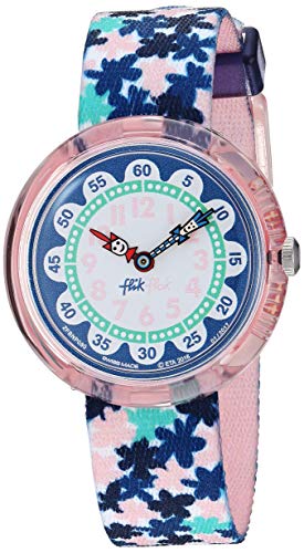 Flik Flak Mädchen Analog Quarz Uhr mit Stoff Armband FBNP080