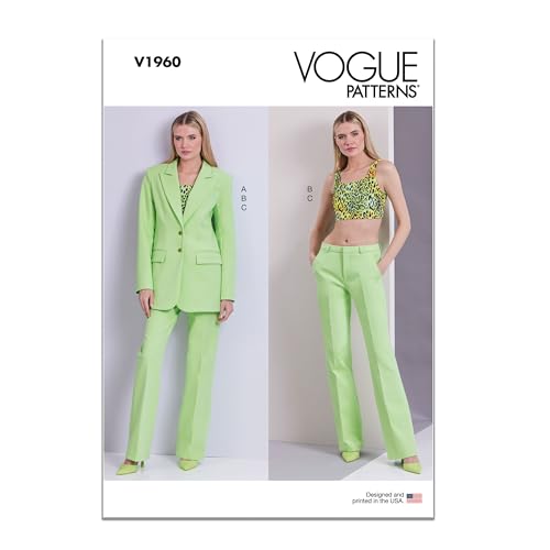 Vogue V1960Y5 Damenjacke, Strickoberteil und Hose, Y5 (46-50-52)