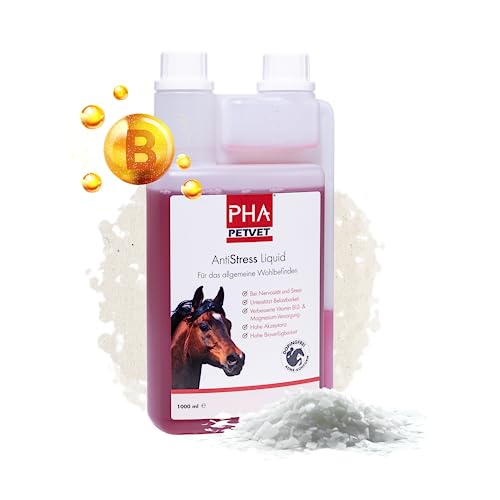 PHA Pferd, Ergänzungsfutter zur Unterstützung der Belastbarkeit bei Nervosität und Stress, Flüssigkeit, Anti Stress, 1000 ml
