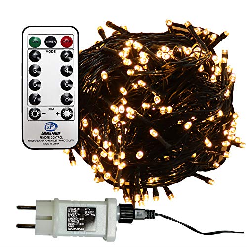 960 LED Lichterkette warmweiß aussen Kabel grün mit Timer Fernbedienung Progamme Dimmen