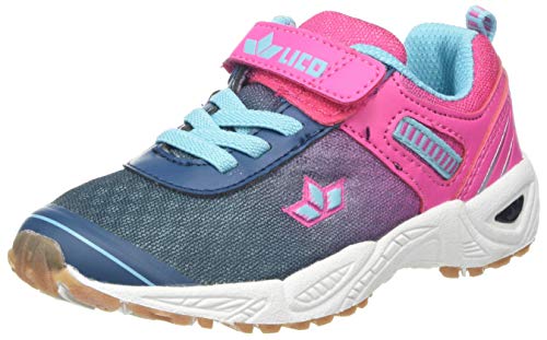 Lico Mädchen Barney VS Multisport Indoor Schuhe, Blau Marine/Pink/Türkis, 32 EU