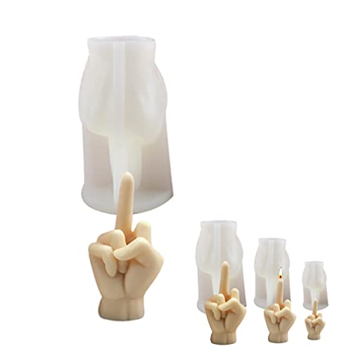 Mittelfinger-Kerzenformen, 3D-Silikonharzform für Duftkerzen, Seife, Wachs, Kuchenform, Größe S