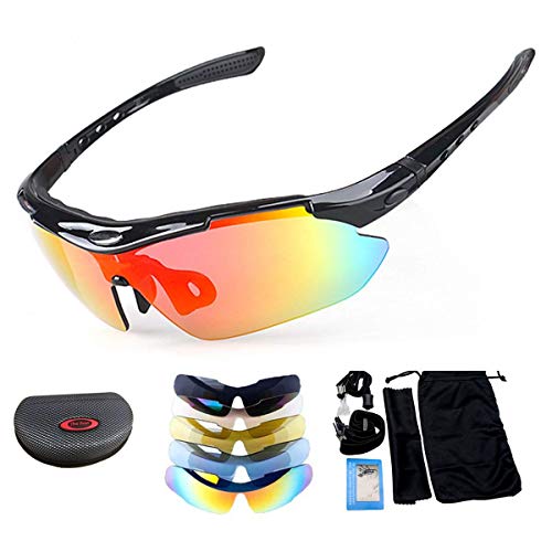 MACHSWON Polarisierte Sportsonnenbrille für Männer & Frauen, X7 Army Tactical Brille mit 4 Wechselobjektiven zum Fahren Motorradfahren Schießen Jagen Laufen Laufen Skifischen()