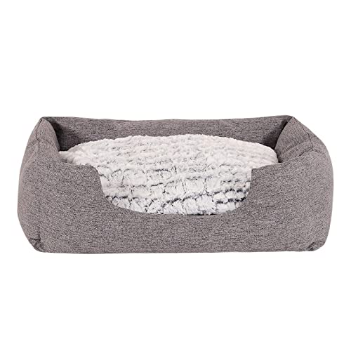 dibea DB00751, Hundebett mit wendbarem Hundekissen, 80 x 60 cm, grau (Farben/Größe wählbar)