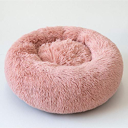 PENVEAT Hundebett Comfortable Donut Cuddler Rundes Hundebett Ultraweiches waschbares Hunde- und Katzenbett Cama para Cachorro, pink, AD 100cm