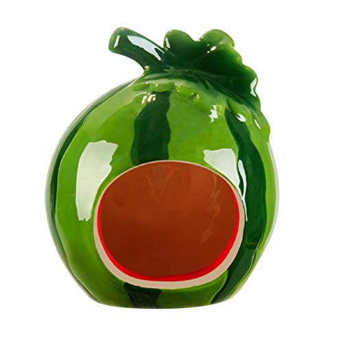 POPETPOP- Wassermelonen-Form für Kleintiere, aus Keramik, Haustier, Katzenhöhle, für Chinchilla-Hamster