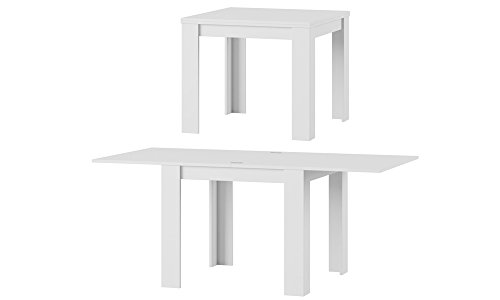 MPS praktisch Tisch Saturn 90-180x77x90 cm Küchentisch Esszimmertisch Esstisch Wohnzimmer Quadrat-Tisch 90x90 4 Tischfüße Ausziehtisch ausziehbarer Tisch modern