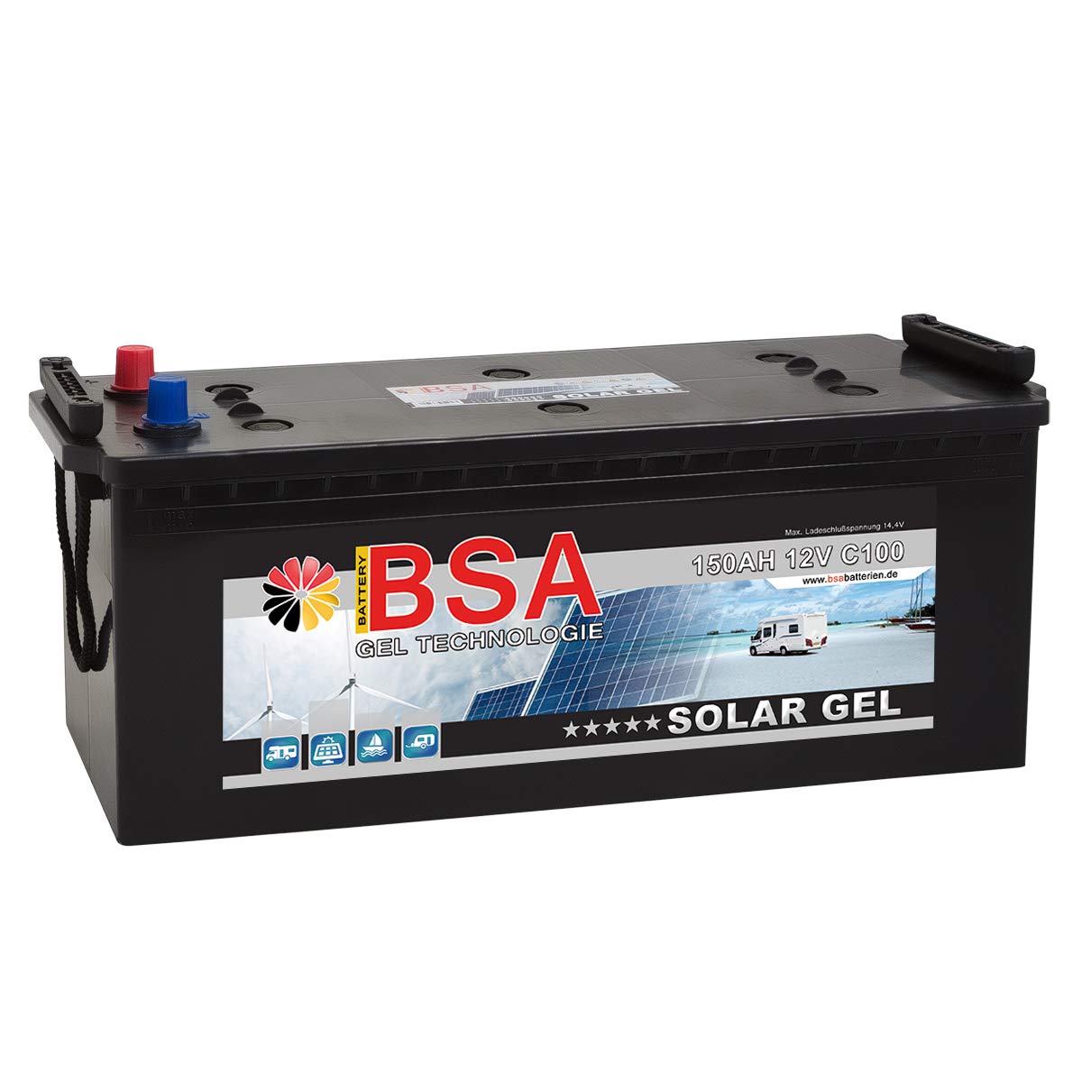 Gel Batterie 150Ah 12V Blei Gel Solarbatterie Wohnmobil Boot Versorgungsbatterie statt 120Ah 130Ah 140Ah