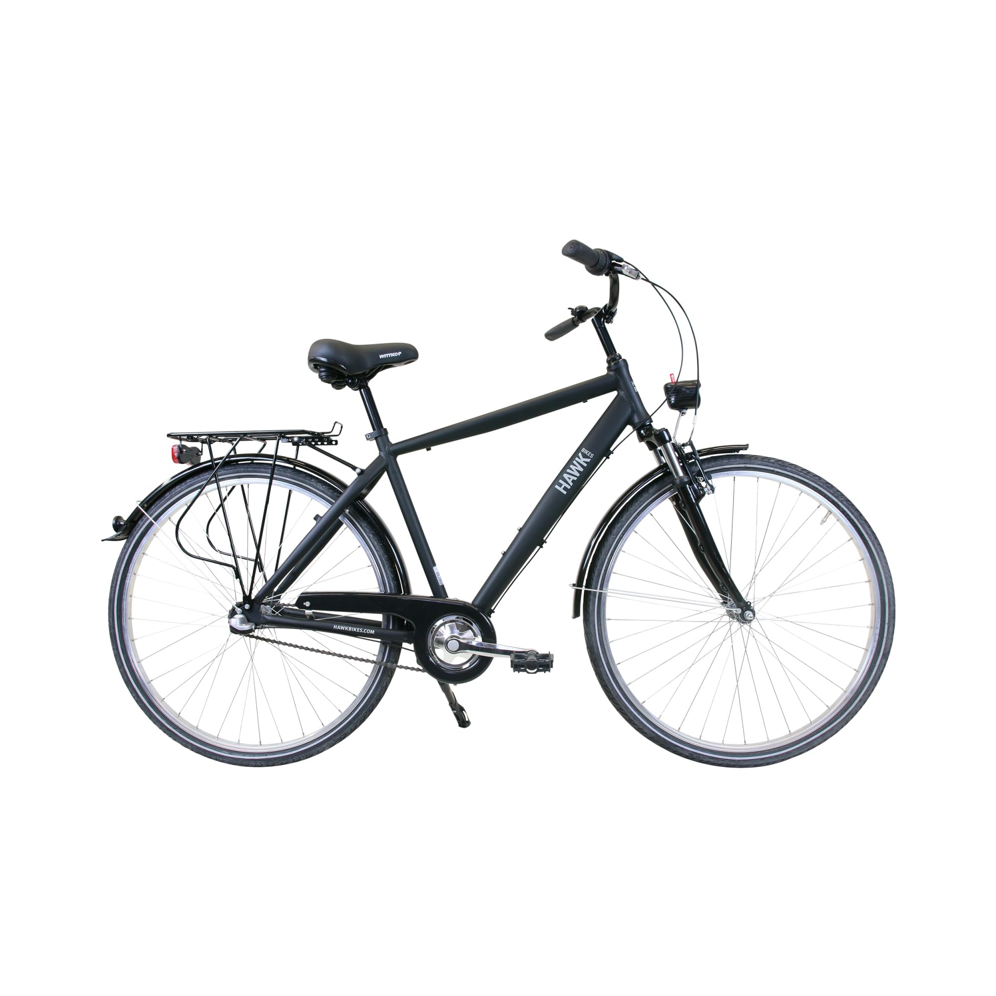 HAWK Citytrek Gent Premium Fahrrad Herren 28 Zoll I Leichtes Herren Fahrrad mit Aluminiumrahmen & 3-Gang Shimano Nabenschaltung I Trekkingrad, Schwarz