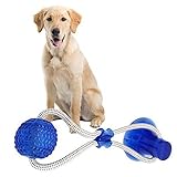 Fewao Multifunktions-Spielzeug für Haustiere, selbstspielend, Hüpfball mit starkem Saugnapf, langlebiges Hundeseil-Spielzeug zur Reinigung von Zähnen für kleine, mittelgroße und große Hunde