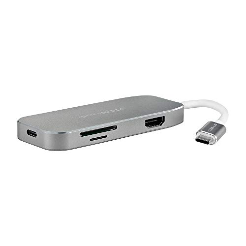 USB Hub Multiport Adapter mit PD-Stromversorgung Aufladung Hafen, 4K HDMI, SD/TF Kartenleser, 6-in-1 Typ-C auf USB3.0 Datenhub für Computer, PC