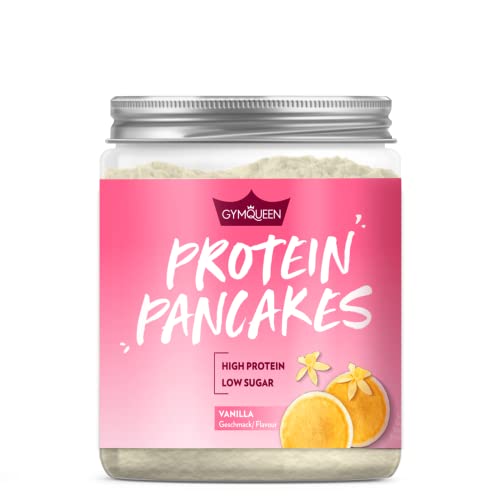 GymQueen Protein-Pancake Backmischung Sweet Vanilla 500g, Proteinreicher Pancake Mix, Pfannkuchen Pulver für deine Extraportion Eiweiss, schnelle und einfache Zubereitung, zuckerreduziert