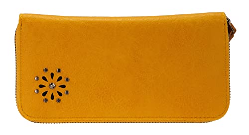 SOCCX Aisha Zip Around Wallet Yellow