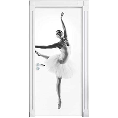 Türtapete Selbstklebend Türposter Ballett Tanzendes Mädchen Abnehmbar Fototapete Türfolie Poster Tapete 77x200cm