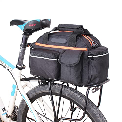 Fahrrad Gepäckträgertasche, 14L Fahrradtaschen für Gepäckträger Tasche mit Reflektierend, Fahrrad Sitz Multifunktionale Fahrradtasche mit Verstellbarer Schultergurt für Pendlerreisen im Freien