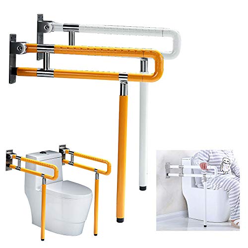 Klappgriff Für WC & Toiletten Aufstehhilfe Stützgriff klappbare Haltestange (750mm, Weiß)