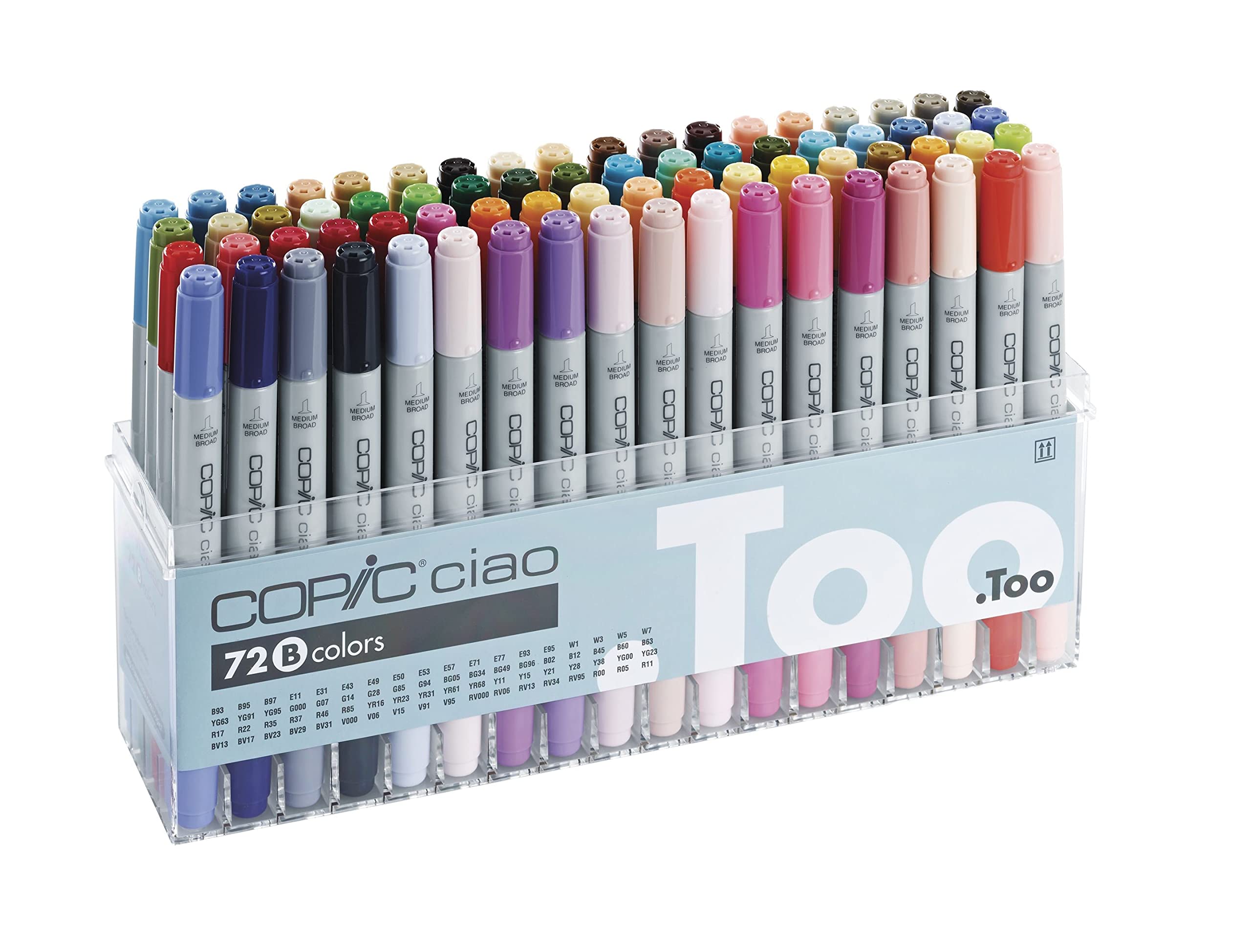 COPIC 22075161 Ciao Marker Set B mit 72 Farben im praktischen Acryl-Display zur Aufbewahrung und einfachen Entnahme, sortiert, variabel