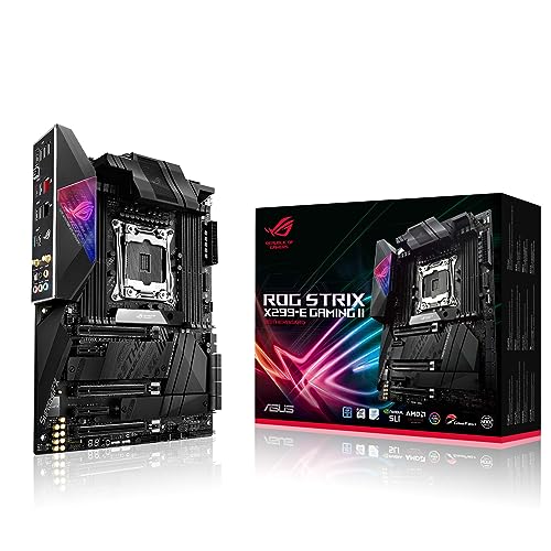 Asus ROG Strix X299-E Gaming II Intel X299 ATX LGA 2066 Mainboard für Intel Core X-Series, Wi-Fi 6 AX, 2, 5 Gbps LAN, USB 3.2 Gen 2, SATA, DREI m.2, OLED und Aura Sync RGB Lighting