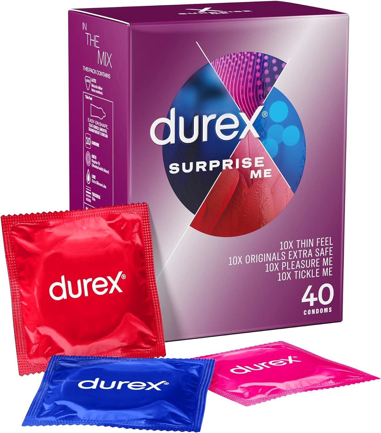 Durex Surprise Me Kondome, 40 Stück in verschiedener Ausführung