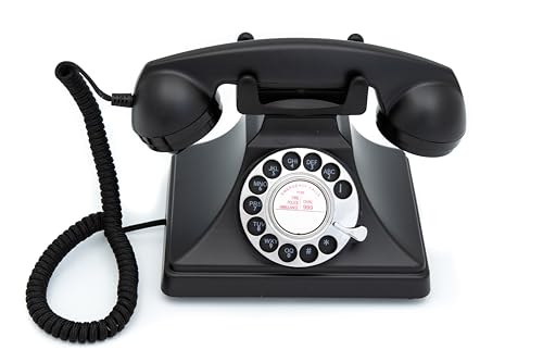 GPO 200ROTARYBLA Drehscheiben-Telefon 50er Jahre Design Schwarz