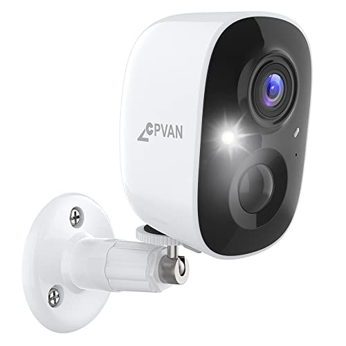 CPVAN Überwachungskamera,WLAN Kamera Überwachung Aussen Akku mit App,1080P Kabellos Ip Security Camera WiFi Outdoor,Bewegungsmelder,IP65 Wasserdicht,Farbe Nachtsicht/Zwei-Wege-Audio,Cloud/SD Storage