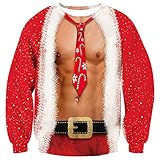 Goodstoworld Pullover 3D Männer Ugly Christmas Sweater Hässlich Weihnachten Hemd Unisex Weihnachtspullover XL