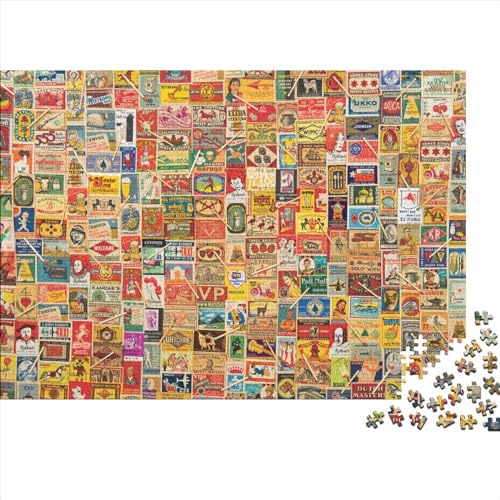 Weltcollage Puzzles Für Erwachsene 500 Stück Anspruchsvolles Spiel Hölzern Haus Dekoration Hochwertig Und Langlebig Für Erwachsene Und Kinder Ab 12 Jahren 500pcs (52x38cm)