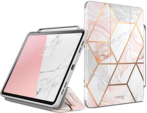 i-Blason [Cosmo] Schutzhülle für iPad Pro 12,9 Zoll (32,9 cm), dreifacher Ständer, Schutzhülle mit automatischer Sleep/Wake-Funktion und Bleistifthalterung für Apple iPad 12,9 Zoll (2018), marmoriert