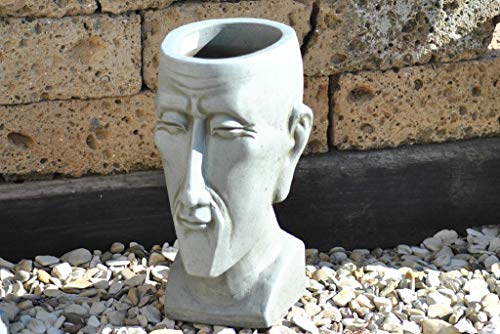 Kunert-Keramik Männerkopf,bepflanzbar,Terracotta,grau,41cm