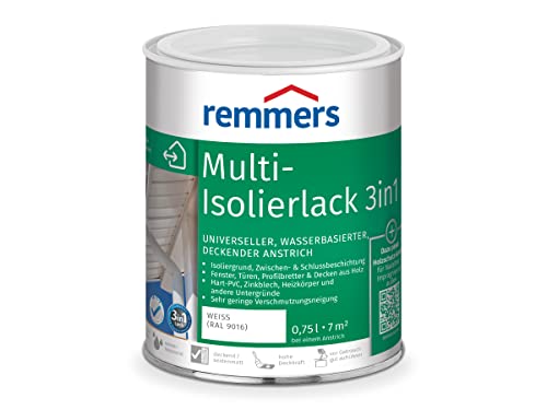 Remmers Multi 3in1 weiß (RAL 9016) 0,75 Liter Wasserfarbe für Holz, Zink, Aluminium, PVC, für Innen und Außen