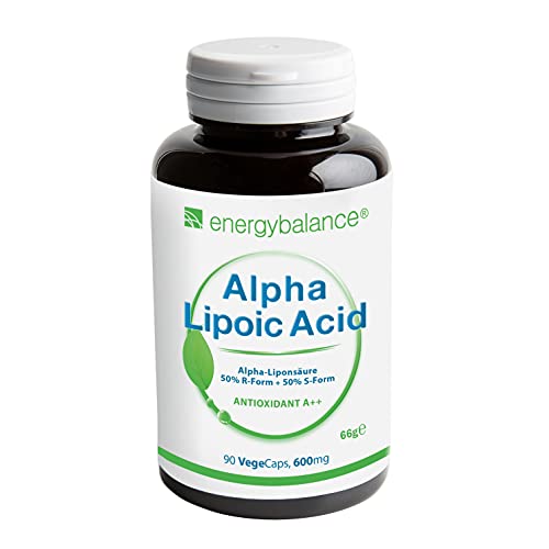 Alpha-Liponsäure 600 mg - Alpha-Lipoic Acid - Thioctsäure - Antioxidantien - Vegan - Glutenfrei - Ohne Zusatzstoffe - GVO-frei - 90 VegeCaps