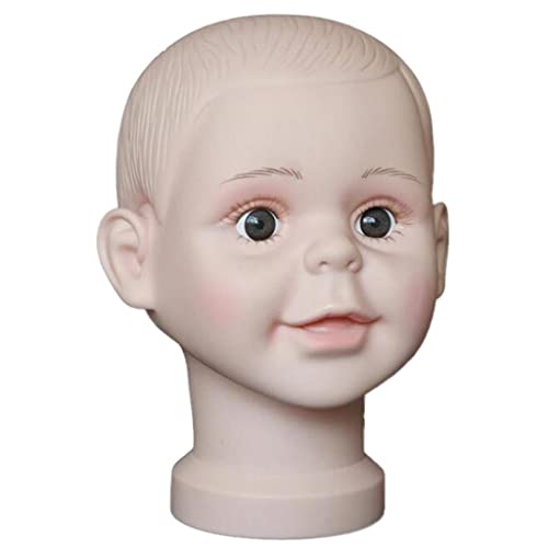 Kinder Schaukasten Dekokopf Baby Kopfmodell SpielzeugSpielzeugpuppe Hüte Perückenkopf Schminkkopf zum Anzeigen Hüten, M
