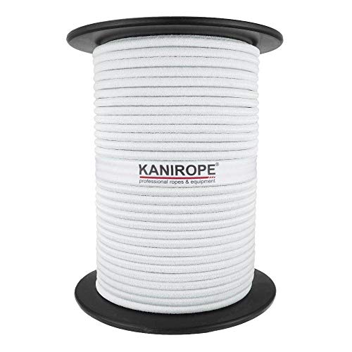 Kanirope® GUMMISEIL 10mm 100m Expanderseil Monoflex PE Spann Seil Spanner Spannseil Plane (weiß)