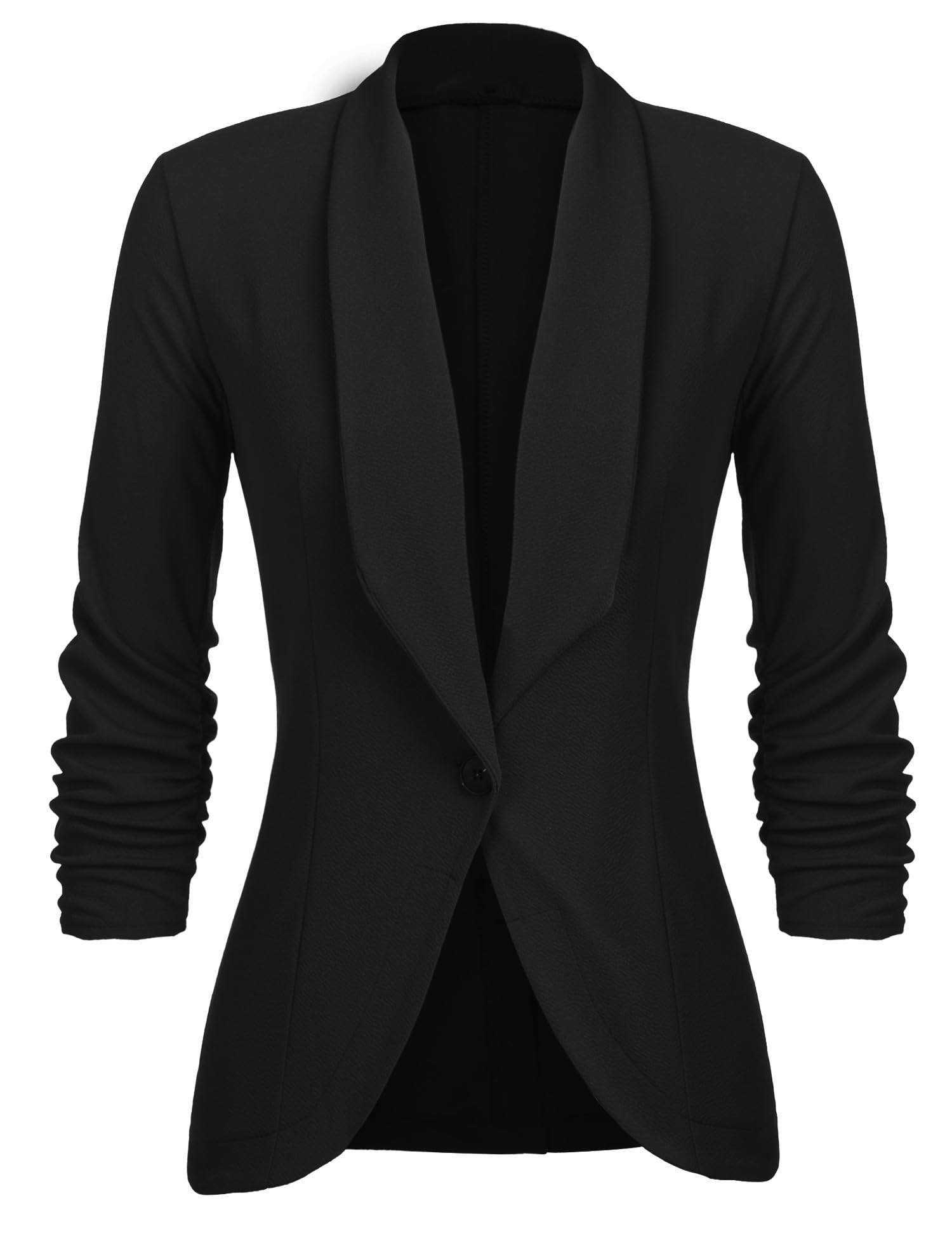 Unibelle Damen Blazer Cardigan Dünn 3/4 Längere Elegant Leicht Bolero Jacke Blazer Slim Fit Anzug Trenchcoat , A-schwarz, 36(Herstellergröße:S)