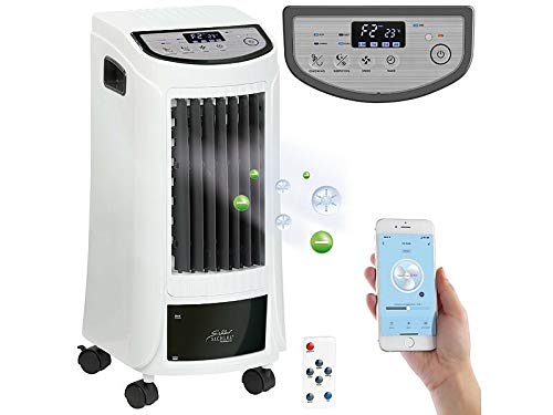 Sichler Haushaltsgeräte Luftreiniger: 3in1-WLAN-Luftkühler, Luftbefeuchter und Ionisator, App, Fernbedienung (Smarter Luftkühler)