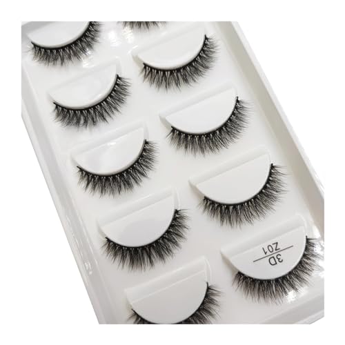 FULIMEI Cilios 5 Paar 3D natürliche halbe Augen dick falsche Wimpern Wimpern weiche gefälschte Katzenwimpern Wispy Make-up Wimpern (Color : 5Pairs Z01, Size : 25 Pairs 5 Boxes)