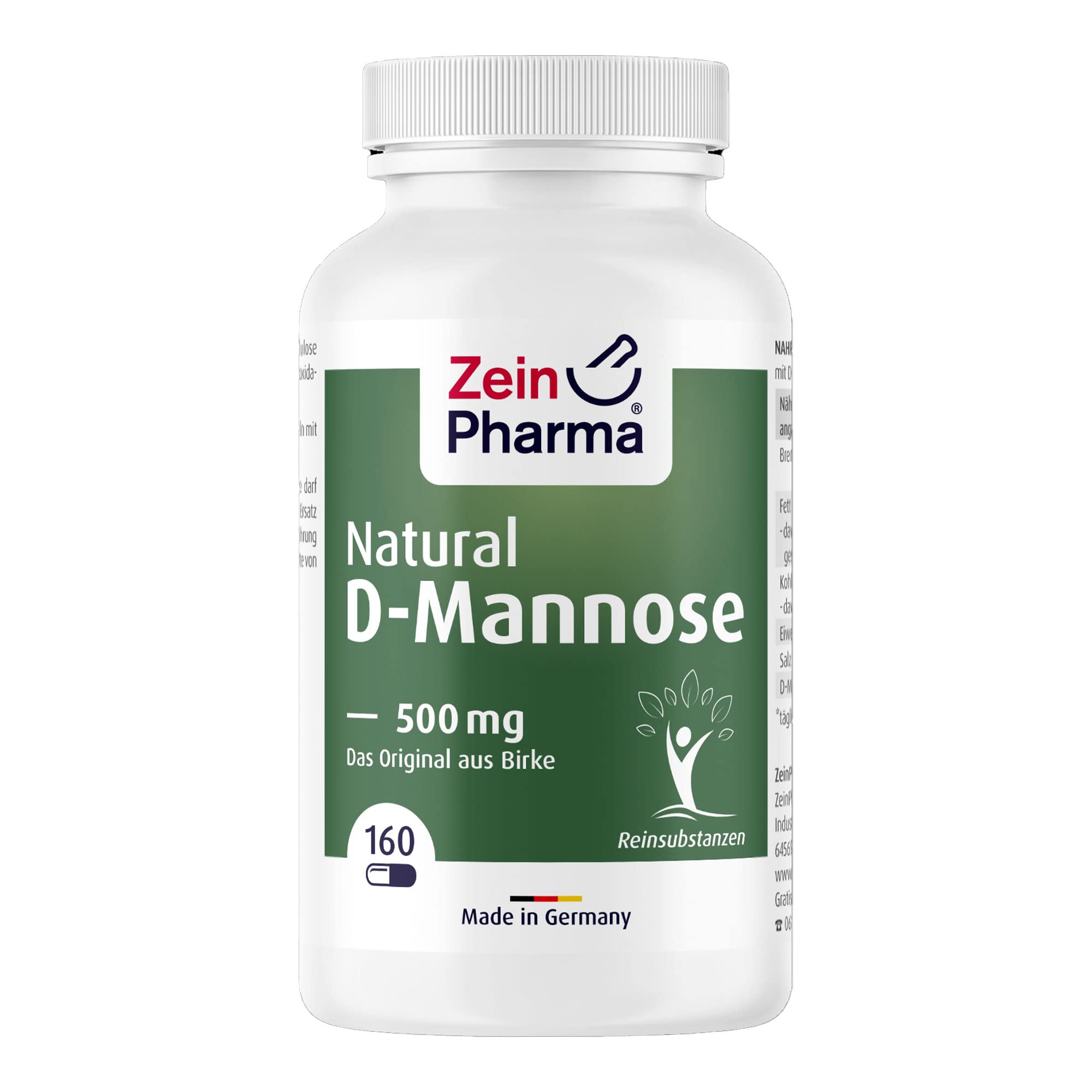 ZeinPharma Zein Pharma Natural D-Mannose, 500mg - 160 Kapseln, 99 g