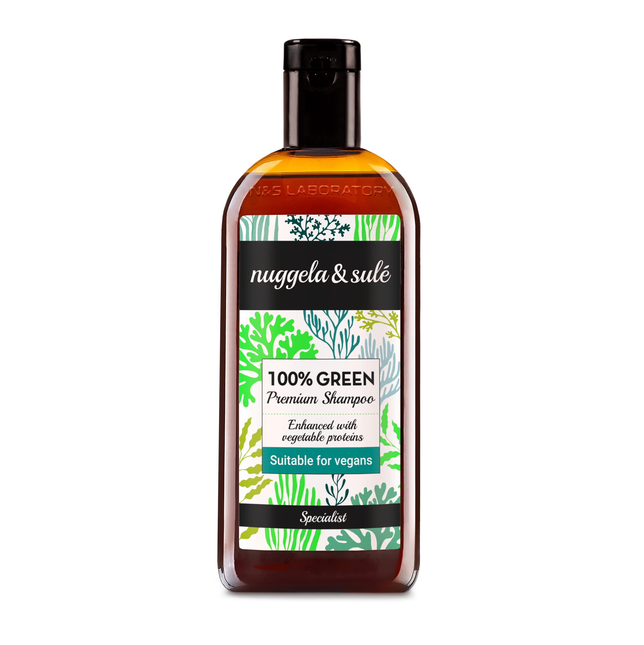 Nuggela & Sulé 100% GREEN Shampoo. VEGAN. Mit pflanzlichen Proteinen, um das Haar zu stärken und das Volumen zu erhöhen. 1 x 250ml.