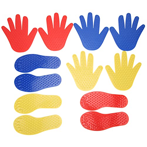 Hände und Füße Spielmatte Teppich Spot Flat Marker, Feet Hands Twister Spiel für Klassenzimmer Zuhause Indoor und Outdoor Übung Gliedmaßenkoordination Integration Spielzeug Spielmatte für 1 Jahr alt
