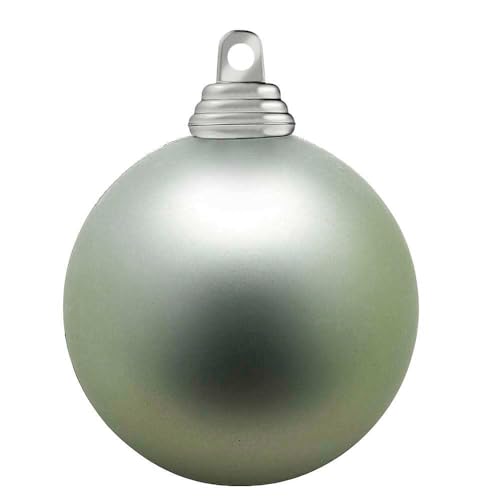 Deco Woerner Salbeigrüne, Matte Weihnachtskugeln aus schwer entflammbarem Kunststoff, 6 cm Ø - 24 Stück