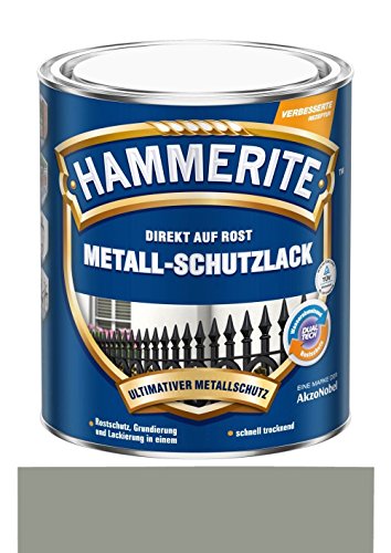 750 ml Hammerite Direkt auf Rost Metall-Schutzlack Hellgrau, Glanz