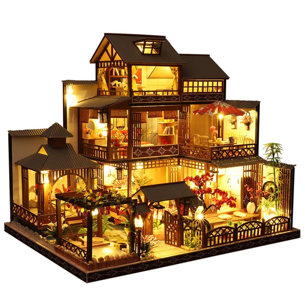 Eternitry DIY Toy House Kit, handmontiertes Holzmodell Miniatur-Holzhaus mit Musikbewegung für Mädchen Weihnachtsgeburtstag