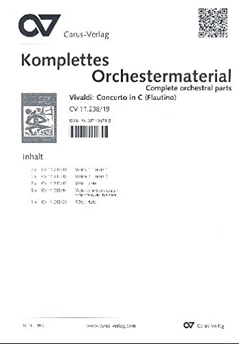 Vivaldi, Antonio: Concerto in C Flautino, 2 Vl, Va, Bc