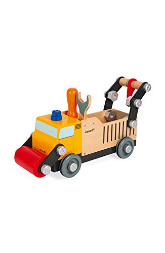 Janod J06470 Brico 'Kids Bauwagen aus Holz-Bauspielzeug-Entwicklung von Feinmotorik und Fantasie-FSC-Zertifiziert-Ab 3 Jahren
