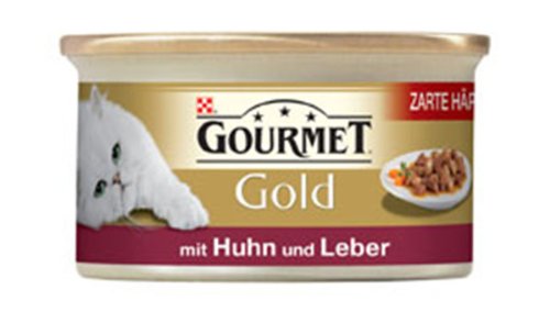 Purina Gourmet Katzenfutter Gold Zarte Häppchen in Sauce mit Huhn & Leber 85 g